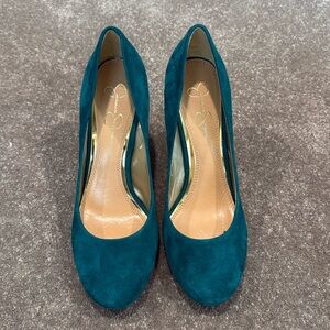 Jessica Simpson Suede Teal Pump